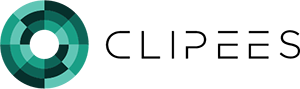 Clipees logo horizontal with black text mini